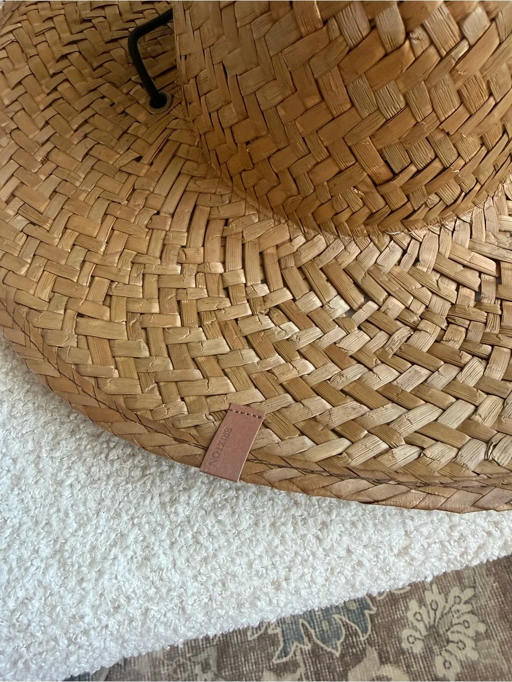 Brixton Straw Hat with Adjustable Chin Strap - Size S/M